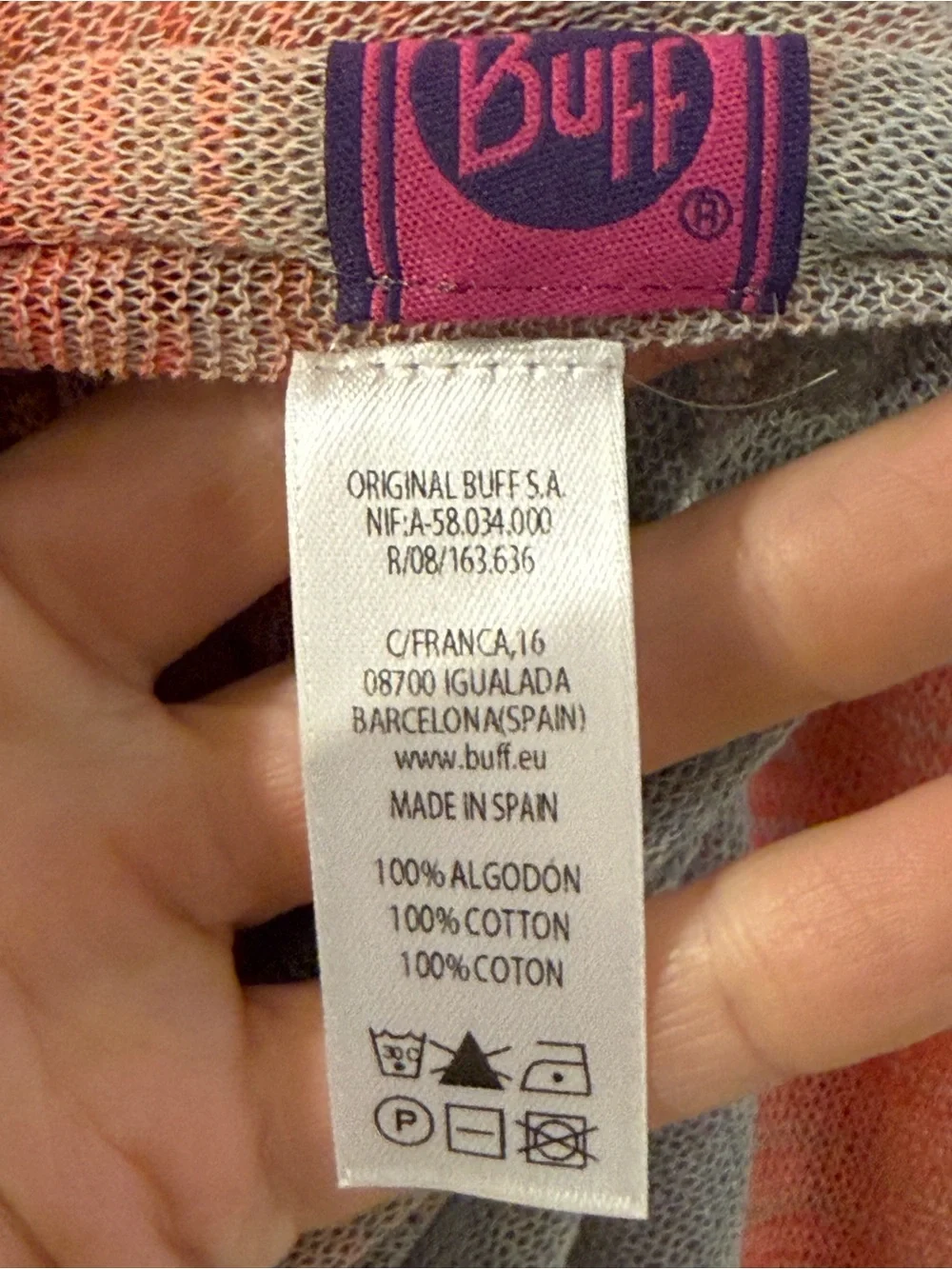 Buff Coolnet UV Lightweight Coral Gray Infinity Scarf